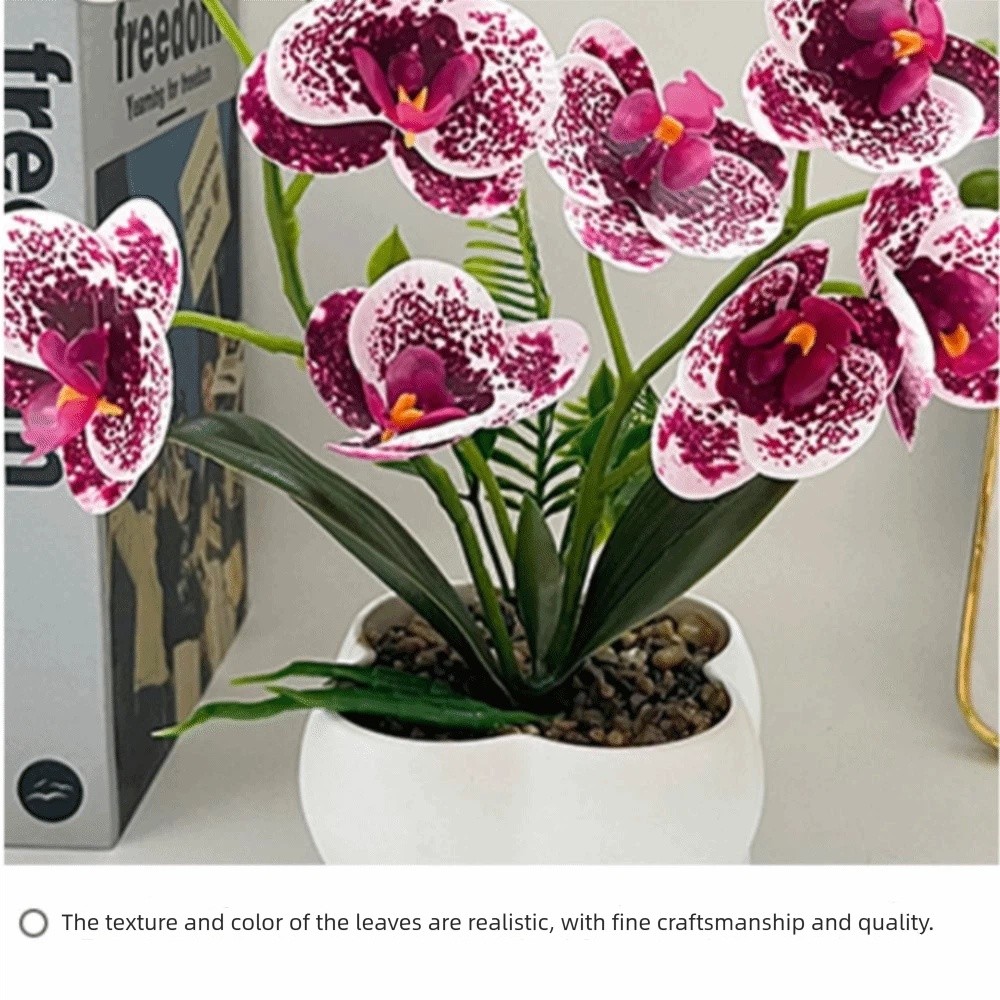 Bonsai Garden Accessories - Orchidea a Farfalla Simulata Multi-Fiore, Fiori